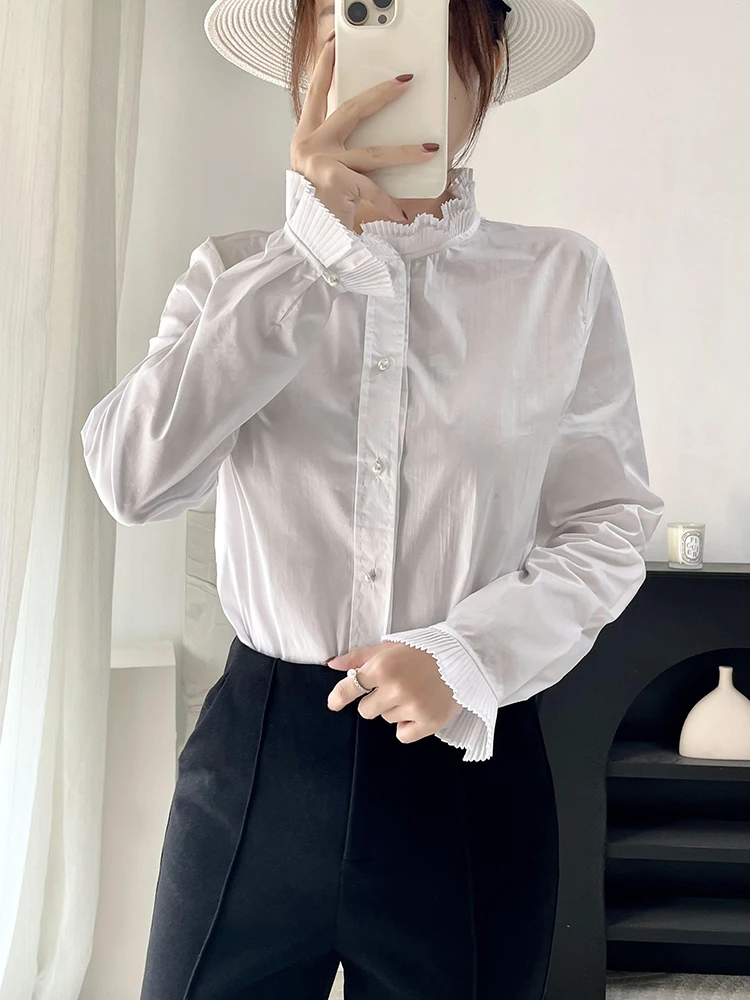Элегантная женская хлопковая рубашка белого цвета высокого качества для офиса и повседневной носки, весна 2026, модный стиль
Элегантная женская хлопковая рубашка белого цвета высокого качества для офиса и повседневной носки, весна 2026, модный стиль