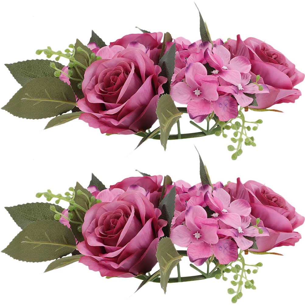 2pcs Artificial Rose Wreaths Rings Wedding Tabletop Decorative Wreath Spring Party Candlelight Centerpiece Decoration
2pcs Artificial Rose Wreaths Rings Wedding Tabletop Decorative Wreath Spring Party Candlelight Centerpiece Decoration