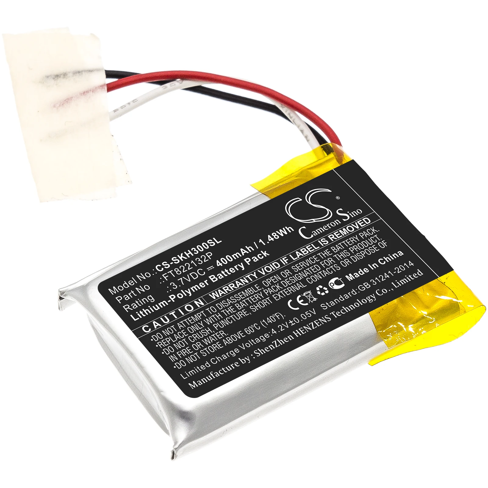 Li-Polymer Wireless Headset Battery for Skullcandy, 3.7V, 400mAh, Compatible Models: Hesh 3
Li-Polymer Wireless Headset Battery for Skullcandy, 3.7V, 400mAh, Compatible Models: Hesh 3