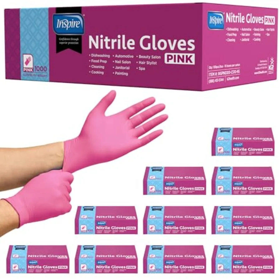 Inspire Pink Gloves Disposable Latex Free Nitrile Pink Glove Hair and Nail Salon Esthetician Nitrile Disposable Gloves
Inspire Pink Gloves Disposable Latex Free Nitrile Pink Glove Hair and Nail Salon Esthetician Nitrile Disposable Gloves