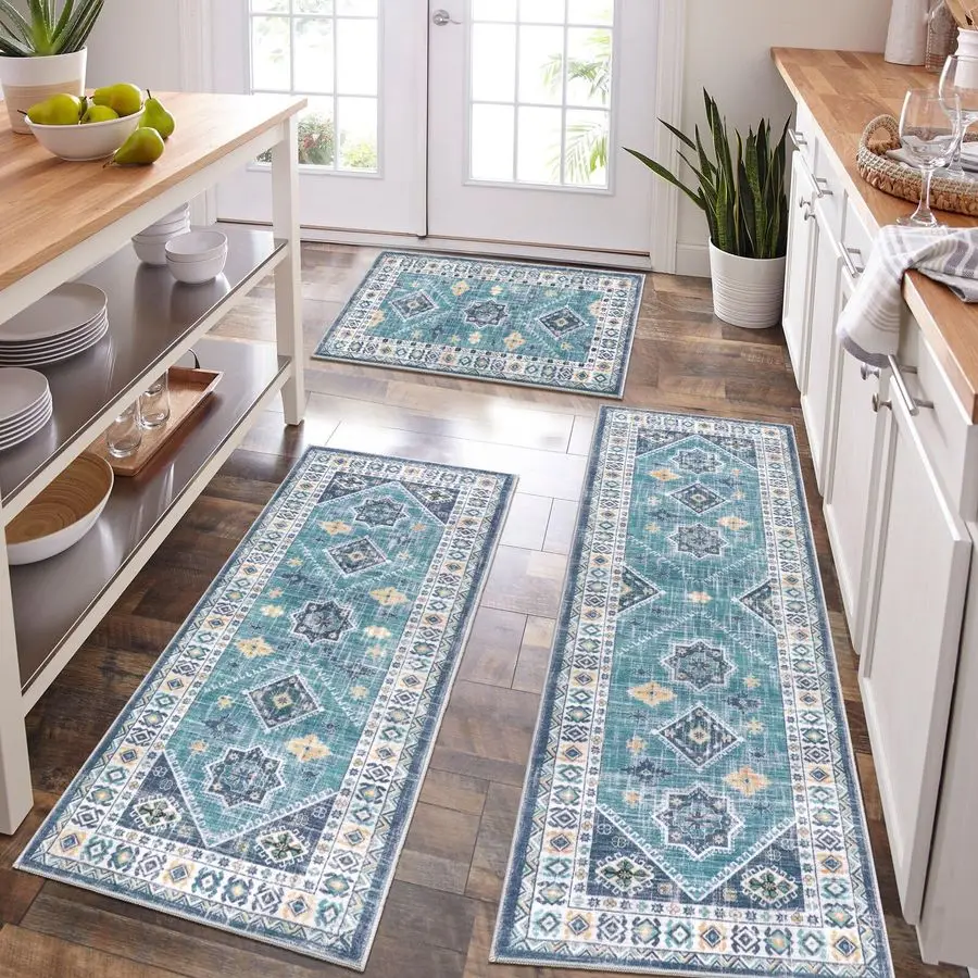 Boho Kitchen Rug Sets 3 Piece with Runner Non Slip Kitchen Rugs and Mats Washable Kitchen Mats for Floor Thick Kitchen Floor Mat
Boho Kitchen Rug Sets 3 Piece with Runner Non Slip Kitchen Rugs and Mats Washable Kitchen Mats for Floor Thick Kitchen Floor Mat