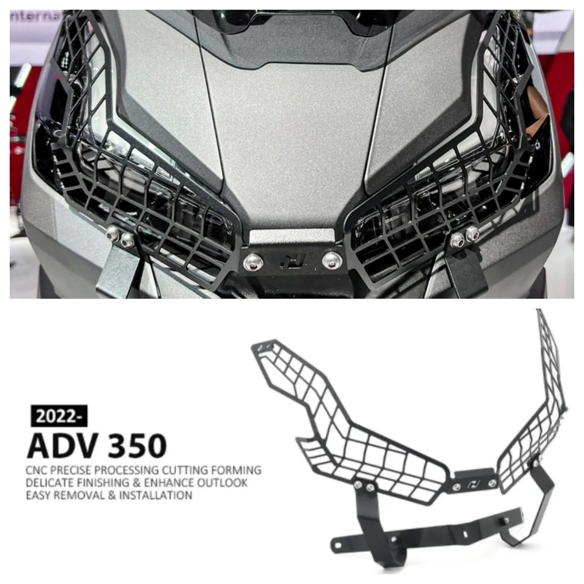 Для Honda ADV 350 ADV 350 avd350 2022, решетка для фар из нержавеющей стали, черная защитная крышка для передней лампы 
Для Honda ADV 350 ADV 350 avd350 2022, решетка для фар из нержавеющей стали, черная защитная крышка для передней лампы