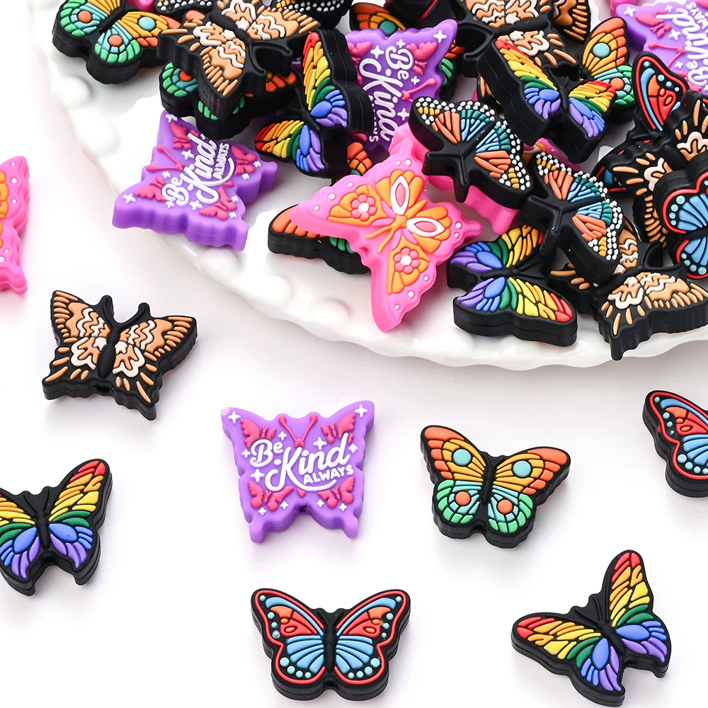 5Pcs Baby Chew Toys Necklaces Pacifier Clip Jewelry Colorful Print Butterfly Beads Silicone Beads Food Grade Saucer Loose Beads
5Pcs Baby Chew Toys Necklaces Pacifier Clip Jewelry Colorful Print Butterfly Beads Silicone Beads Food Grade Saucer Loose Beads