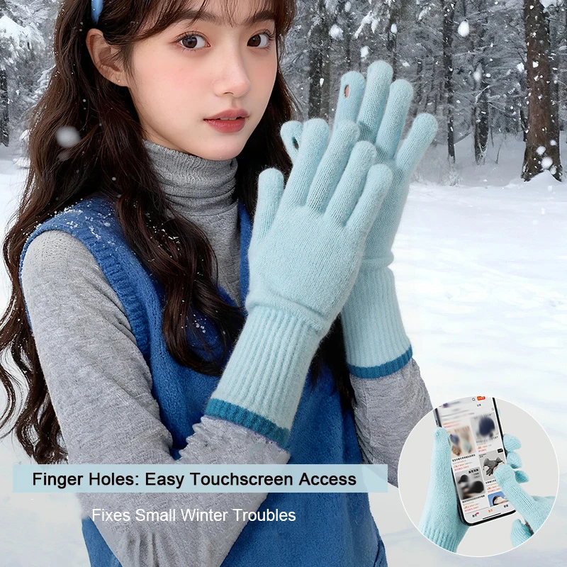 Female Student Korean-Style Long Gloves • Autumn Winter Touchscreen 5-Finger Knit Gloves • Warm Outdoor Cycling Cold-Proof Glove
Female Student Korean-Style Long Gloves • Autumn Winter Touchscreen 5-Finger Knit Gloves • Warm Outdoor Cycling Cold-Proof Glove