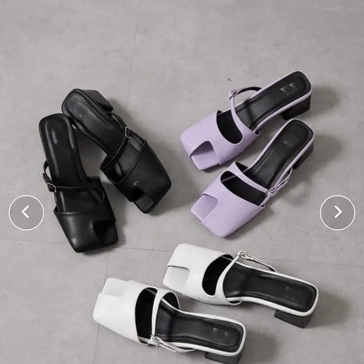 Japanese Summer Soft Leather Comfortable Irregular Half Pack Open-toed Square Head Simple Slippers Daily Commuting Sandals Women
Japanese Summer Soft Leather Comfortable Irregular Half Pack Open-toed Square Head Simple Slippers Daily Commuting Sandals Women