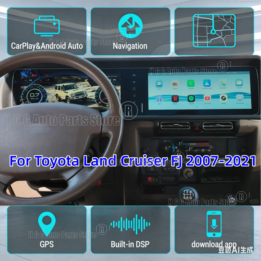 24.6" Android Auto Carplay For Toyota Land Cruiser LC76 2007-2021 Car Radio+Digital Cluster Dual Screen GPS Navigation Head Unit
24.6" Android Auto Carplay For Toyota Land Cruiser LC76 2007-2021 Car Radio+Digital Cluster Dual Screen GPS Navigation Head Unit
