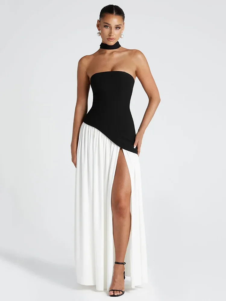 DINADD Strapless Off-shoulder Sexy Maxi Dress For Women Gown Patchwork Scarf Collar Thigh High Split Club Party Long Dress
DINADD Strapless Off-shoulder Sexy Maxi Dress For Women Gown Patchwork Scarf Collar Thigh High Split Club Party Long Dress