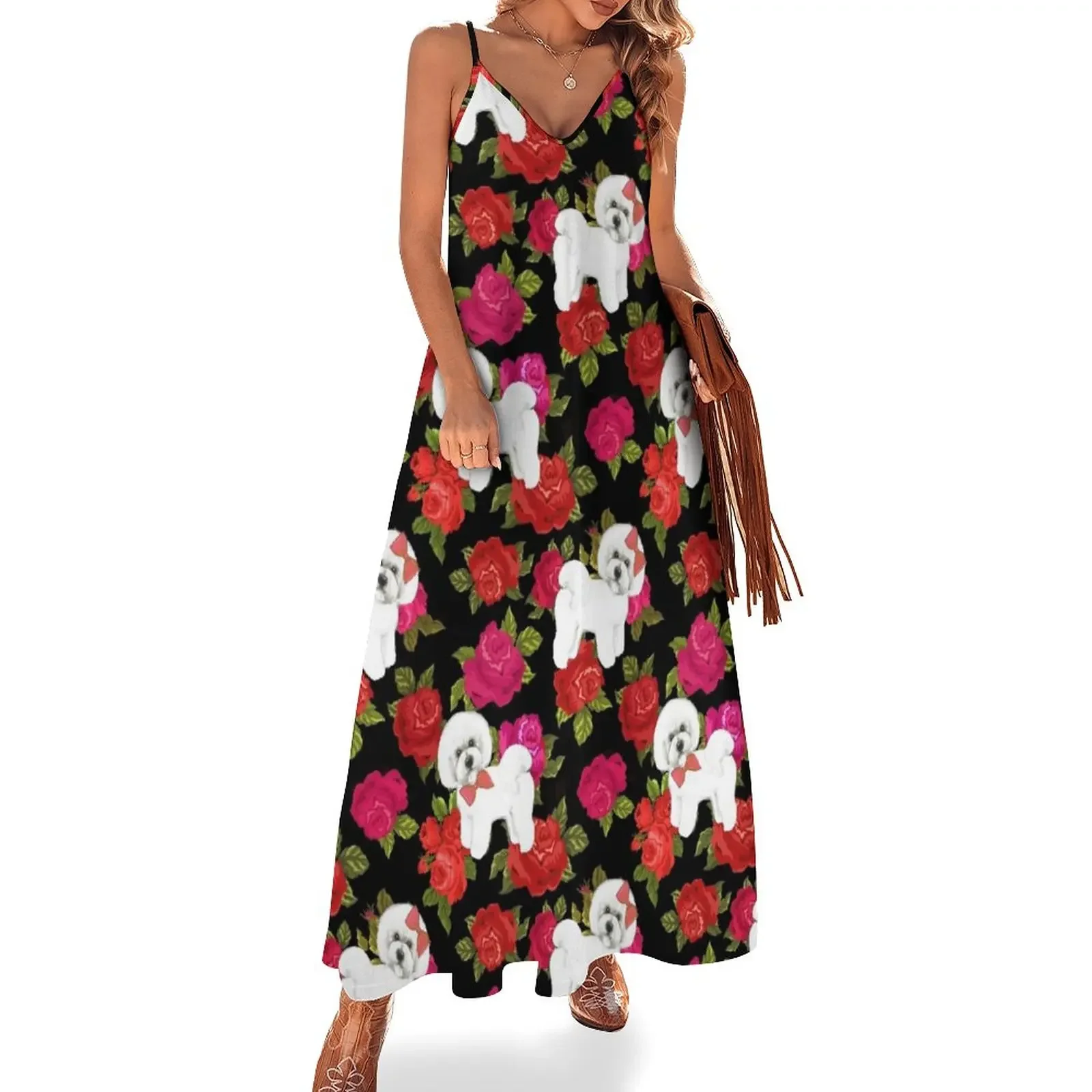 Bichon Frise Red rose, Pink rose Floral Sleeveless Dress elegant dresses for women Women dresses summer Dress
Bichon Frise Red rose, Pink rose Floral Sleeveless Dress elegant dresses for women Women dresses summer Dress