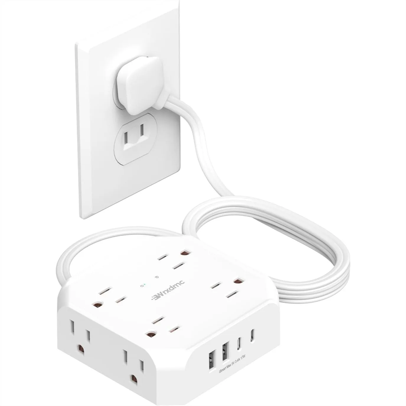 2 Prong Power Strip, 8 Outlets with 4 USB Ports, 1400J Surge Protector, 5ft Extension Cord, Flat Plug Wall Mountable for Old
2 Prong Power Strip, 8 Outlets with 4 USB Ports, 1400J Surge Protector, 5ft Extension Cord, Flat Plug Wall Mountable for Old