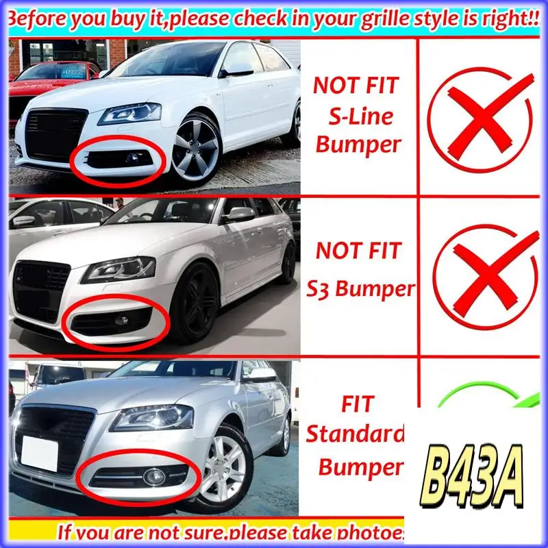 Sp-Car Front Bumper Fog Light Mesh Grille Accessories For A3 8P 2009-2013 8P0807682D Fog Lamp Honeycomb Grille Covers
Sp-Car Front Bumper Fog Light Mesh Grille Accessories For A3 8P 2009-2013 8P0807682D Fog Lamp Honeycomb Grille Covers