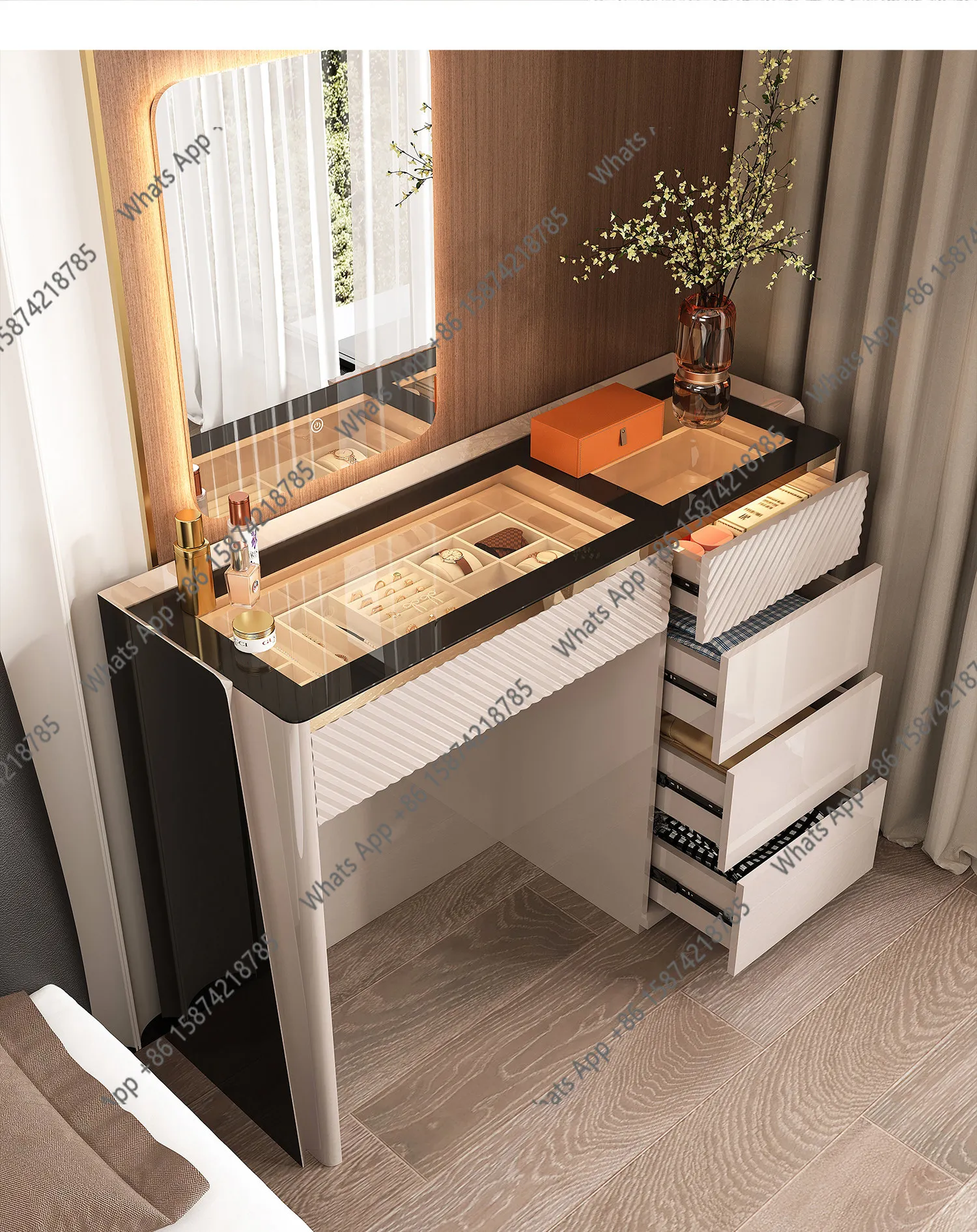 Mn Italian Light Luxury Jewelry Cabinet New Master Bedroom Modern Simple Bedside Cabinet High-end Makeup Table Dresser
Mn Italian Light Luxury Jewelry Cabinet New Master Bedroom Modern Simple Bedside Cabinet High-end Makeup Table Dresser
