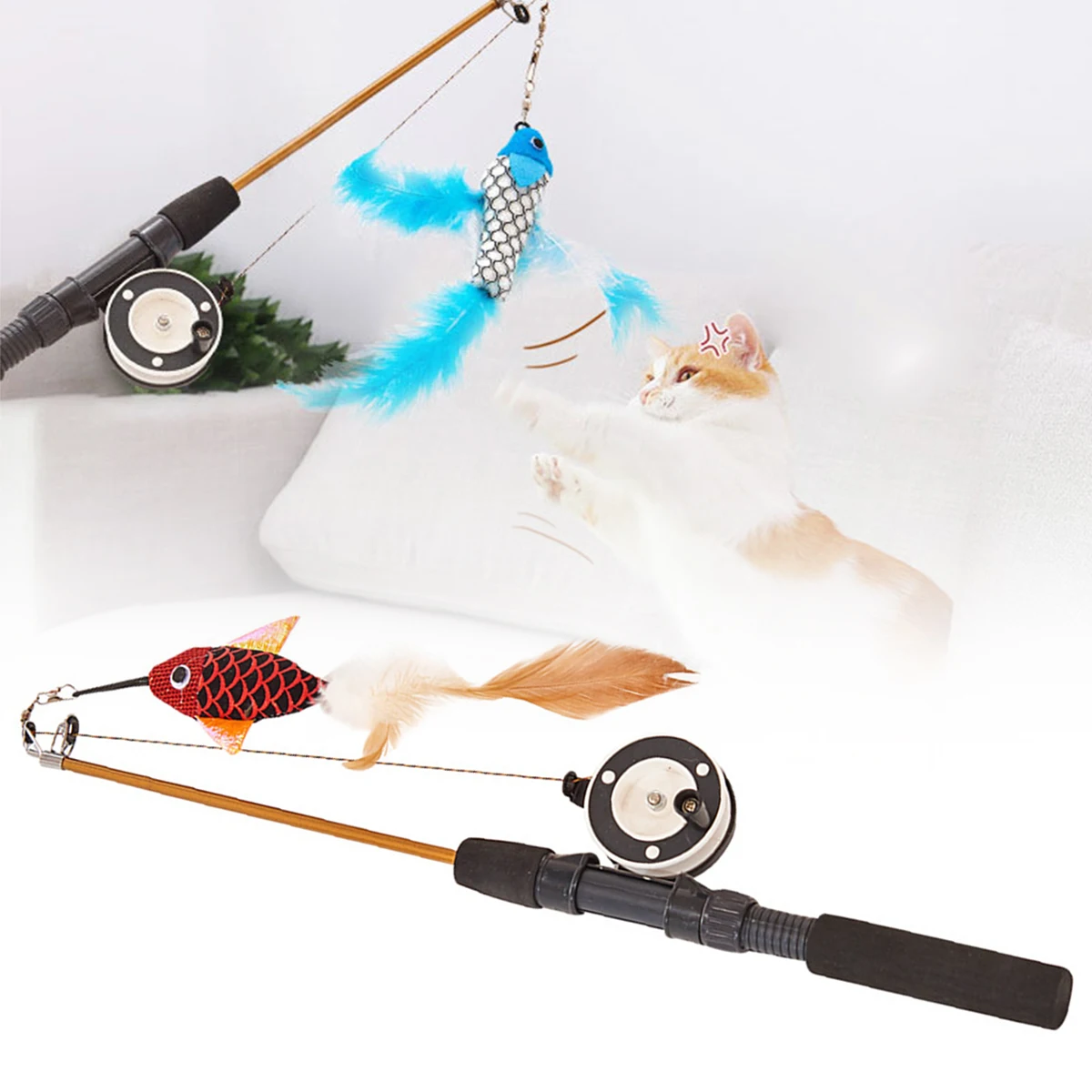 Cat Toys Fish Telescopic Stick Funny Stick Realistic Flexible Interactive Pulley Telescopic Fishing Rod Cat Funny Toy
Cat Toys Fish Telescopic Stick Funny Stick Realistic Flexible Interactive Pulley Telescopic Fishing Rod Cat Funny Toy