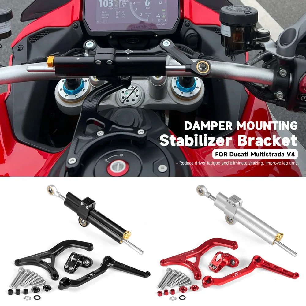 Motorcycle 2021-2024 2023 2022 Steering Damper Bracket Stabilizer Kit For Ducati Multistrada V4 RS PIKES PEAK MULTISTRADA V4 S
Motorcycle 2021-2024 2023 2022 Steering Damper Bracket Stabilizer Kit For Ducati Multistrada V4 RS PIKES PEAK MULTISTRADA V4 S