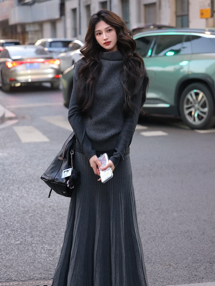 Винтажный вязаный свитер Ele с высоким воротником, облегающий, из смесовой шерстяной пряжи, для повседневной носки, для девочек
Винтажный вязаный свитер Ele с высоким воротником, облегающий, из смесовой шерстяной пряжи, для повседневной носки, для девочек