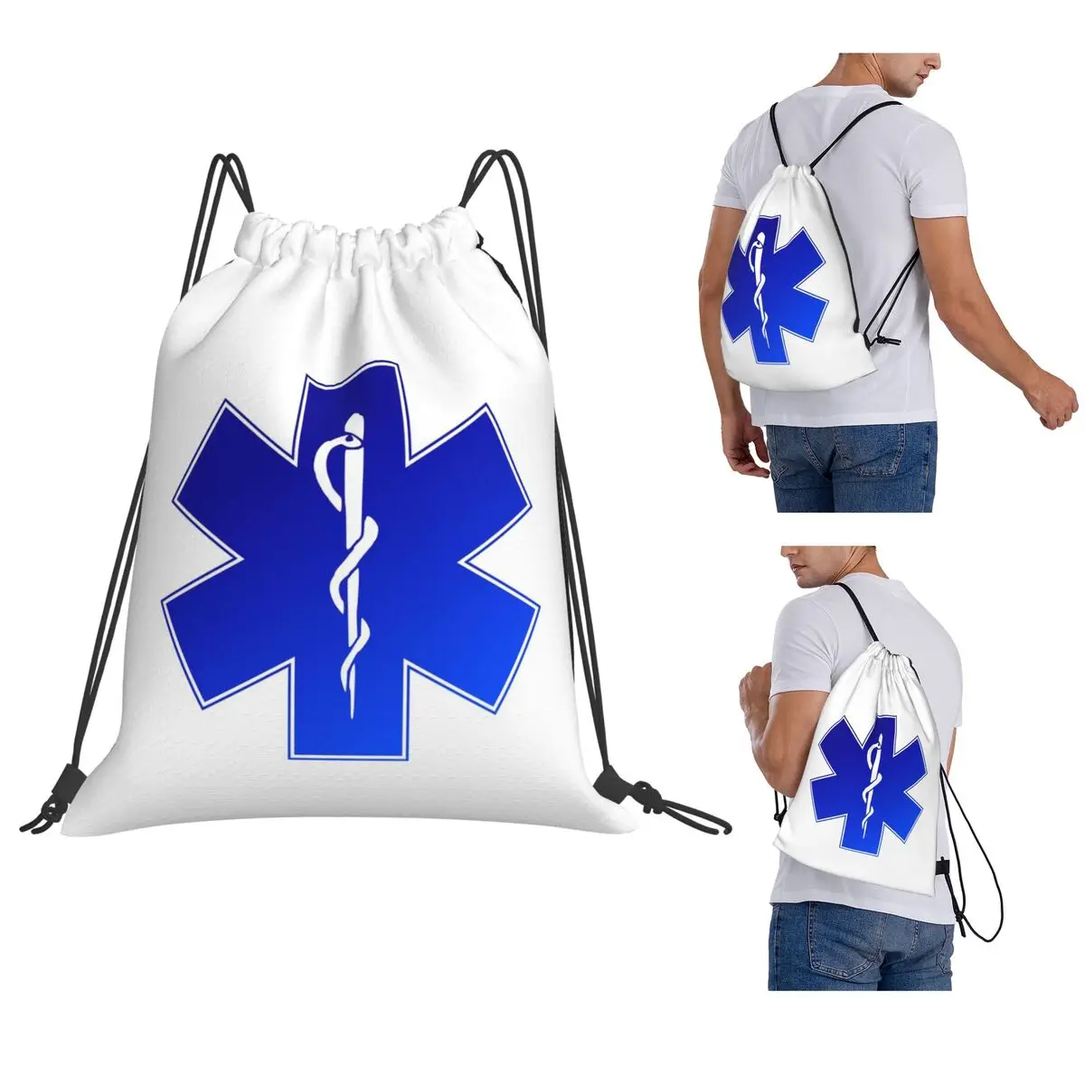 EMS EMT Paramedic Star Of Life Backpacks Portable Drawstring Bags Sundries Bag Book Bags for Man Woman School
EMS EMT Paramedic Star Of Life Backpacks Portable Drawstring Bags Sundries Bag Book Bags for Man Woman School