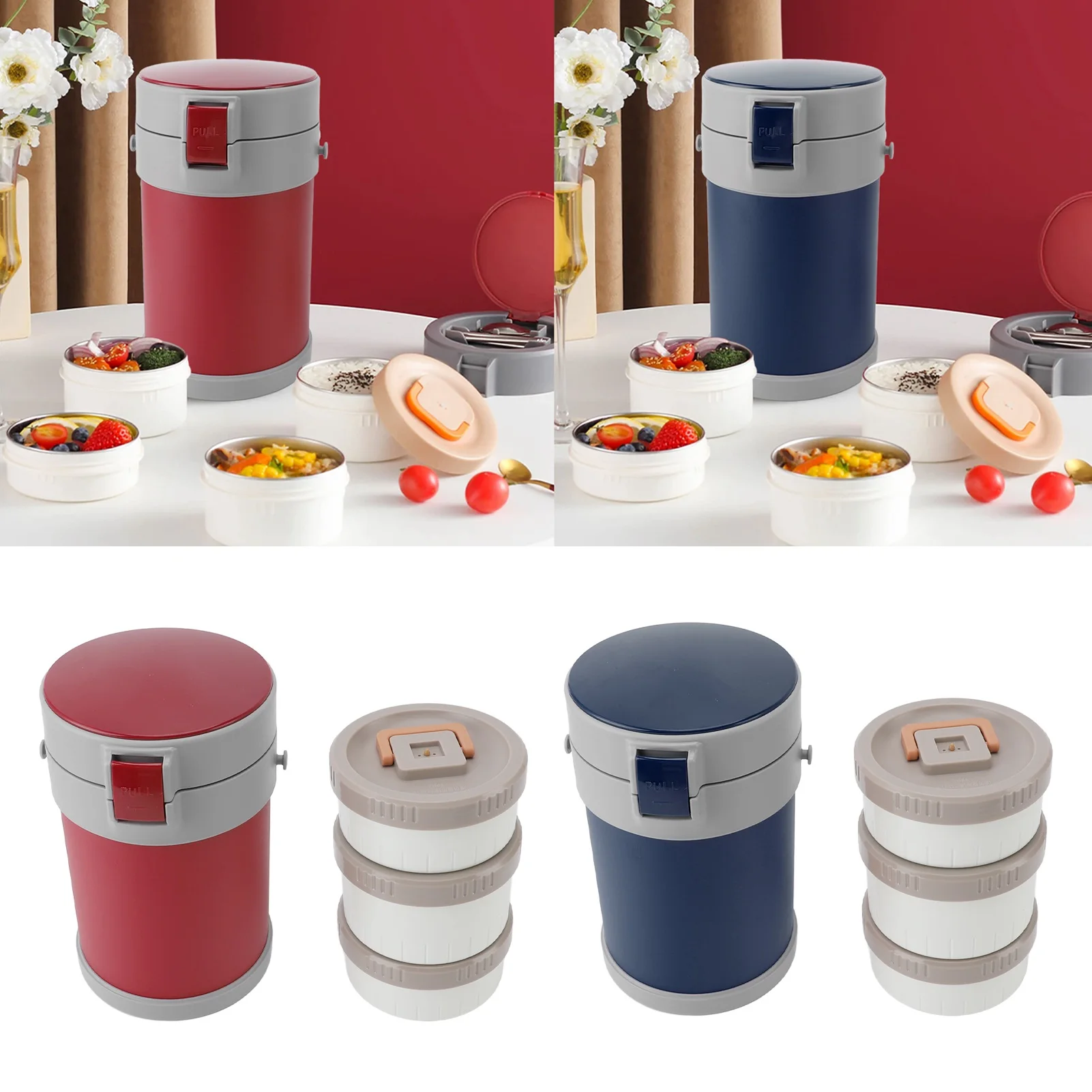 Vacuum Lunch Box Insulated Food Jar 3 Tier Prevent Spilling Easy Cleaning Large Capacity Microwave Safe for Travel for School
Vacuum Lunch Box Insulated Food Jar 3 Tier Prevent Spilling Easy Cleaning Large Capacity Microwave Safe for Travel for School