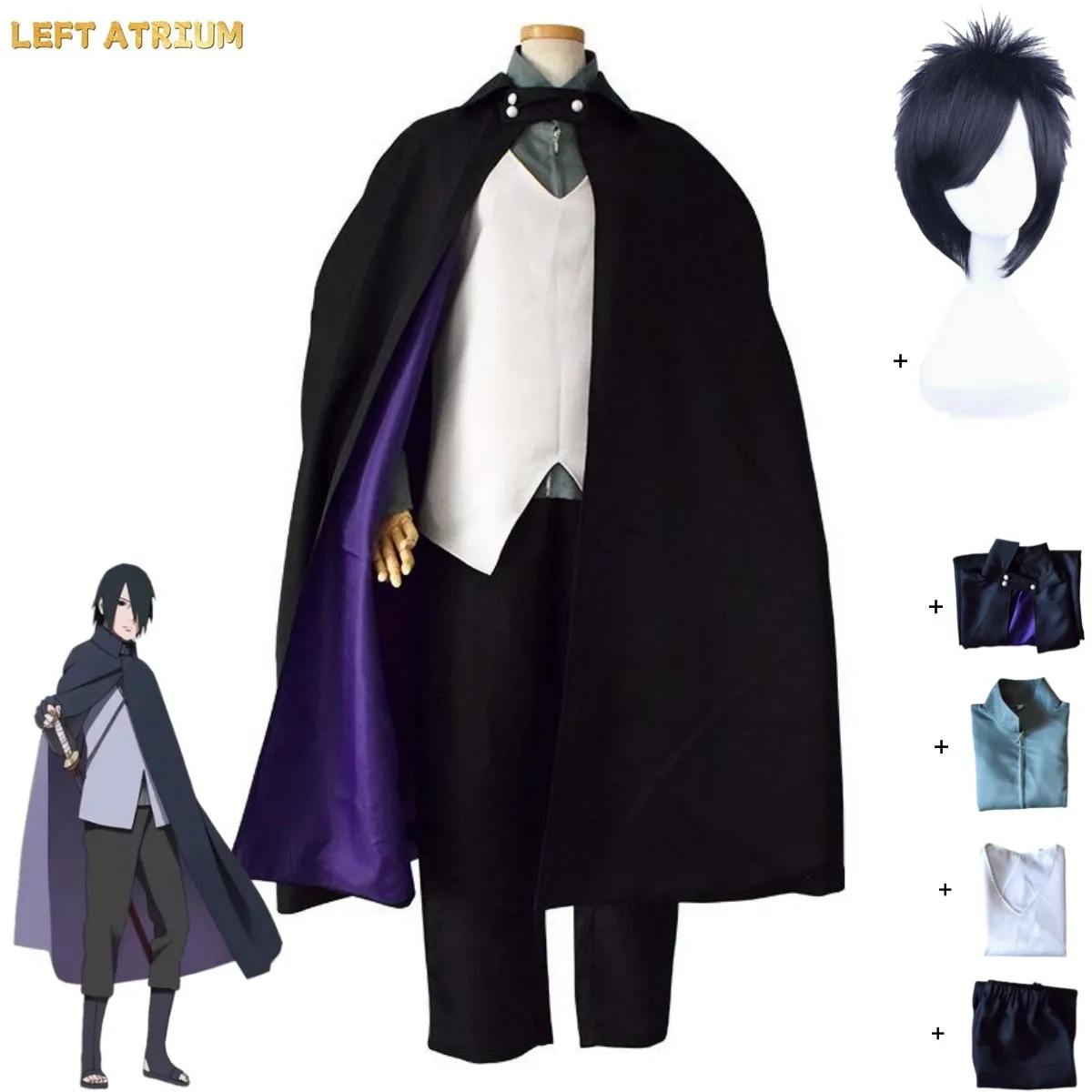 Anime Uchiha Sasuke Cosplay Costume Black Cloak Shirt Vest Uniform Full Set Wig Adult Man Woman Halloween Carnival Suit
Anime Uchiha Sasuke Cosplay Costume Black Cloak Shirt Vest Uniform Full Set Wig Adult Man Woman Halloween Carnival Suit