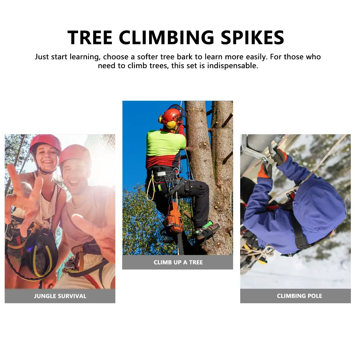 High Quality Carbon Steel Tree Tool Spikes for Boots Ideal for Practicing Tree Climbing Jungle Survival Fruit Hunting
High Quality Carbon Steel Tree Tool Spikes for Boots Ideal for Practicing Tree Climbing Jungle Survival Fruit Hunting