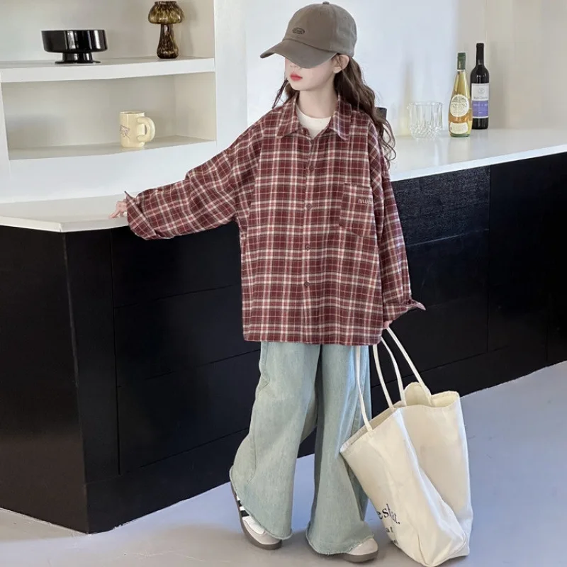 Girls Outerwear Spring Autumn Korean Version Long Sleeved Checkered Shirt Simple and Versatile Temperament Daily Casual Fashion
Girls Outerwear Spring Autumn Korean Version Long Sleeved Checkered Shirt Simple and Versatile Temperament Daily Casual Fashion
