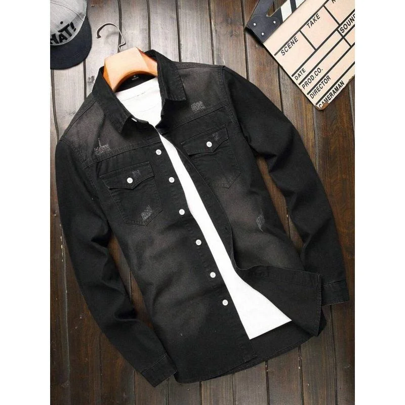 Casual Color Denim Shirt Men's Cleanfit Style Faux Two-Piece Design PU Leather Fabric Summer Season Non-Shrinking Thick...
Casual Color Denim Shirt Men's Cleanfit Style Faux Two-Piece Design PU Leather Fabric Summer Season Non-Shrinking Thick...