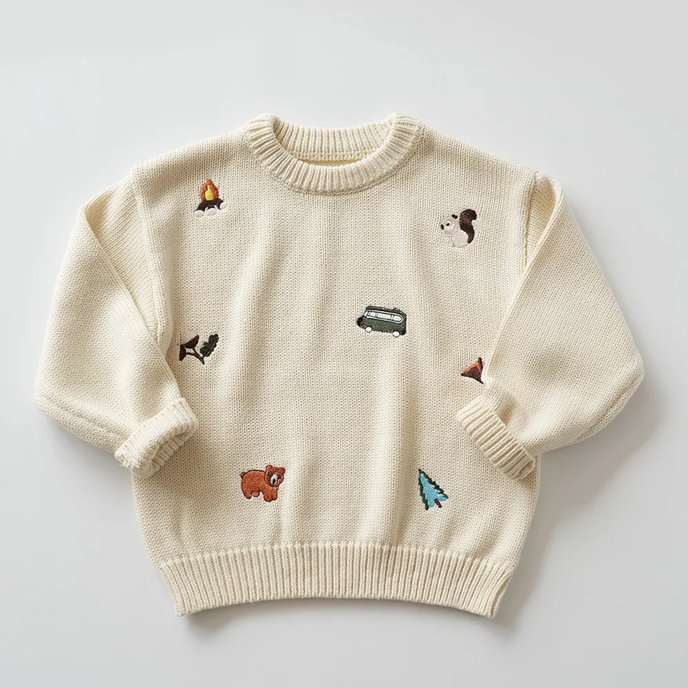 kids sweater Cartoon embroidery pure cotton knitted sweater Boys and girls pullover sweater
kids sweater Cartoon embroidery pure cotton knitted sweater Boys and girls pullover sweater