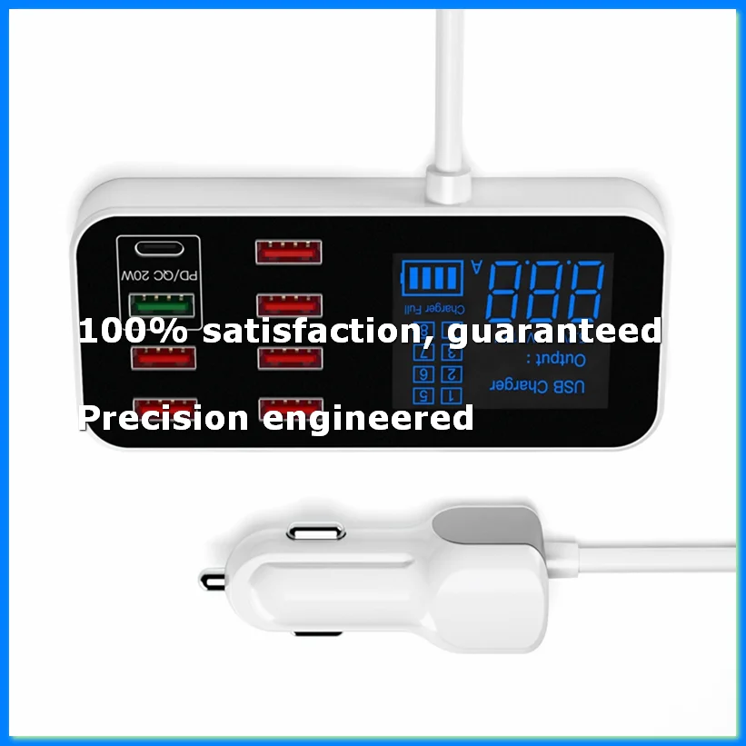 40W 8 Ports USB Car Charger QC3.0 PD Type C Fast Phone Charger with LED Display Multi USB Charger-ELEC
40W 8 Ports USB Car Charger QC3.0 PD Type C Fast Phone Charger with LED Display Multi USB Charger-ELEC