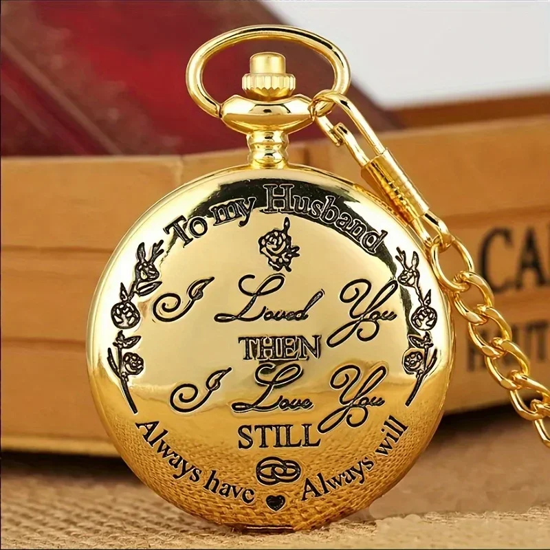 1pc To My Husband Engraved Lettering Retro Chain Quartz Pocket Watch Best Gift For Husband
1pc To My Husband Engraved Lettering Retro Chain Quartz Pocket Watch Best Gift For Husband