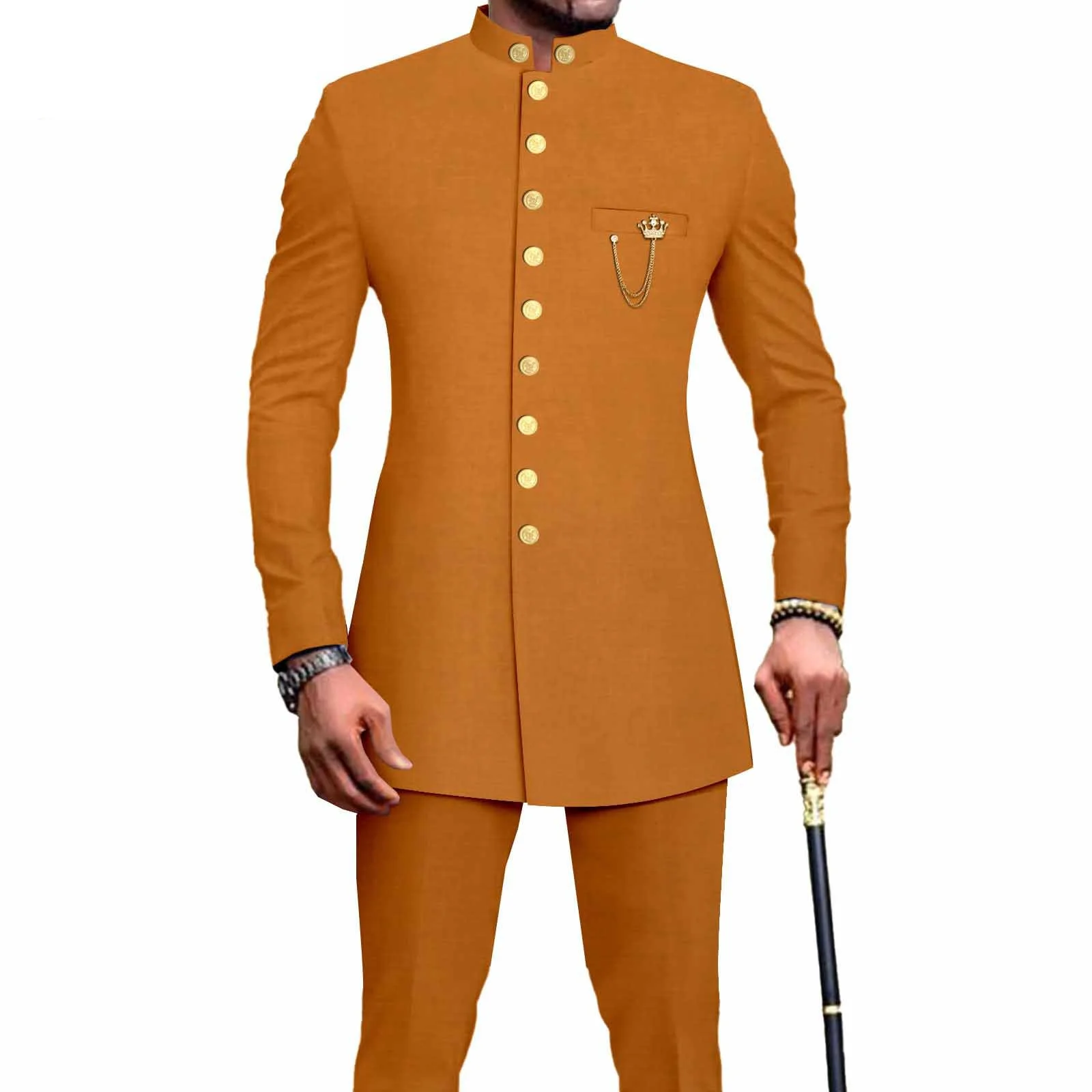 Designer Men`s Suit Single Breasted Slim Fit Blazer and Pants 2 Piece Set Dashiki Outfits with Chain African Clothes for Wedding
Designer Men`s Suit Single Breasted Slim Fit Blazer and Pants 2 Piece Set Dashiki Outfits with Chain African Clothes for Wedding