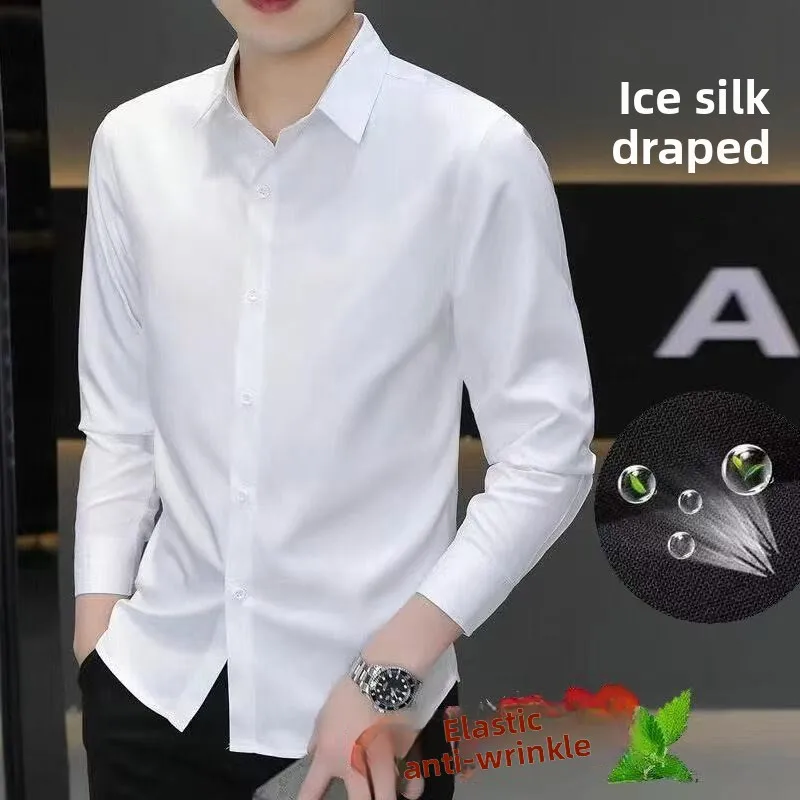 Men's Slim Fit Long Sve Ice Silk Wedding omsmen irt Busin Workwear Ele Formal irt for Autumn Work Outfits
Men's Slim Fit Long Sve Ice Silk Wedding omsmen irt Busin Workwear Ele Formal irt for Autumn Work Outfits