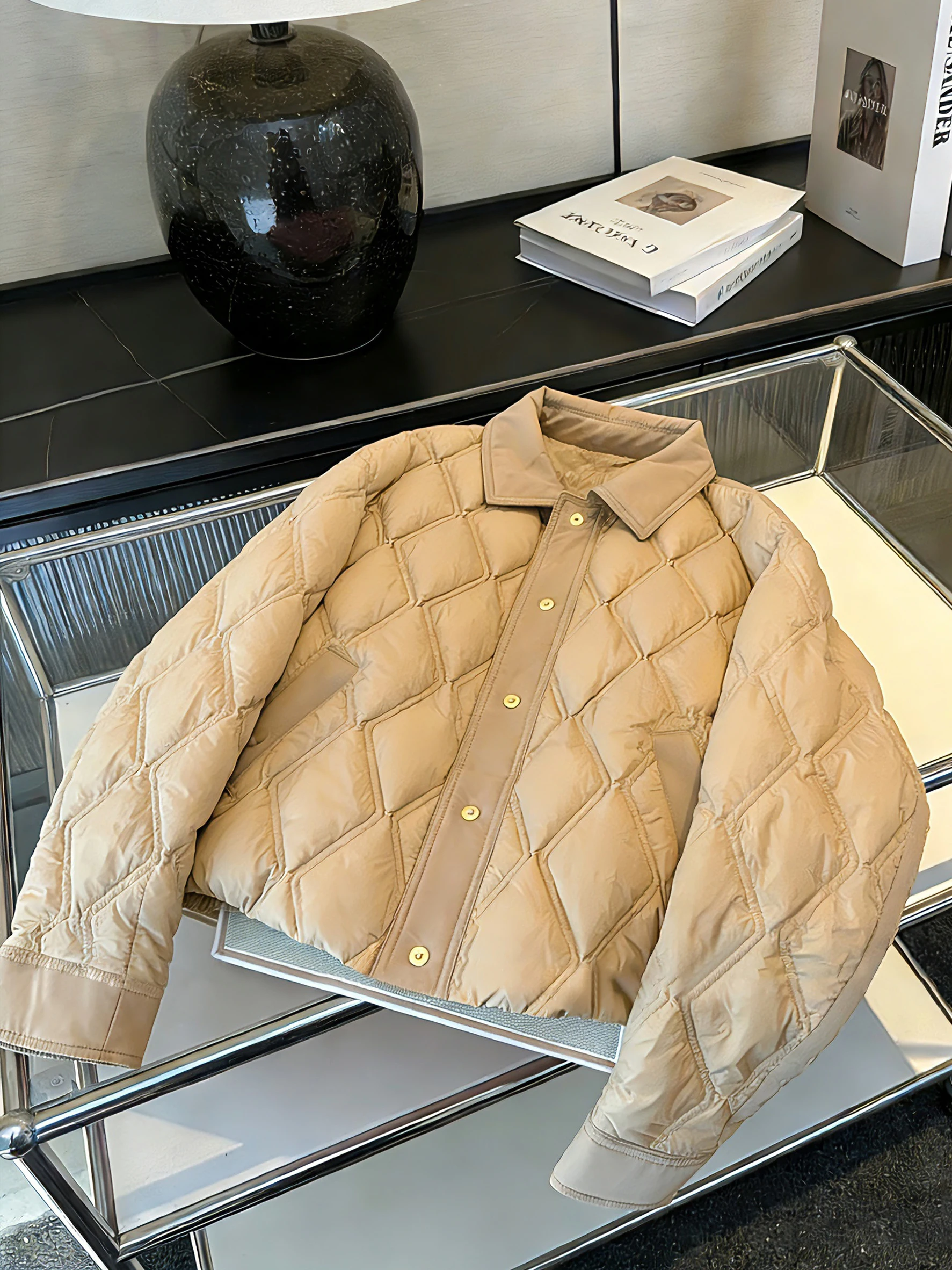 Lightweight Cotton Jaet Quilted Lapel Collar Men's Outerwear Loose Fit Faionable Autumn Winter Warm Cotton Coat
Lightweight Cotton Jaet Quilted Lapel Collar Men's Outerwear Loose Fit Faionable Autumn Winter Warm Cotton Coat