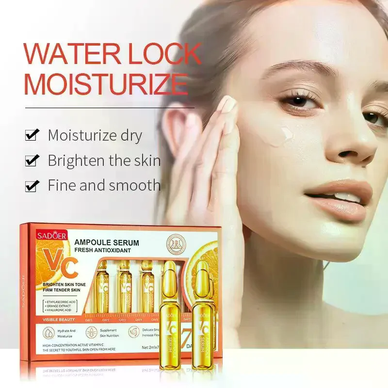7pcs SADOER Ampoule Vitamin C 24K Gold Hyaluronic Acid Serum For Face Moisturizing Brightening Hydrating Facial
7pcs SADOER Ampoule Vitamin C 24K Gold Hyaluronic Acid Serum For Face Moisturizing Brightening Hydrating Facial