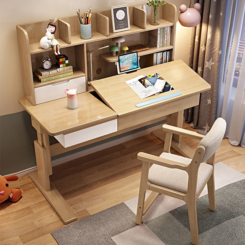 Children's Student Study Desk and Chair Set Modern Adjustable Solid Wood School Desk for Home Bedroom and Living Room
Children's Student Study Desk and Chair Set Modern Adjustable Solid Wood School Desk for Home Bedroom and Living Room