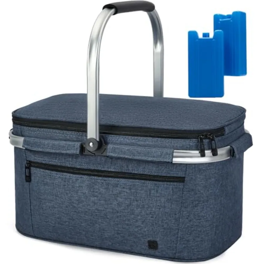 ALLCAMP Picnic Basket - 2 Ice Box Included 2L Insulated Cooler, Thickening Foldable Picnic Basket with Removable Baskets and Se
ALLCAMP Picnic Basket - 2 Ice Box Included 2L Insulated Cooler, Thickening Foldable Picnic Basket with Removable Baskets and Se