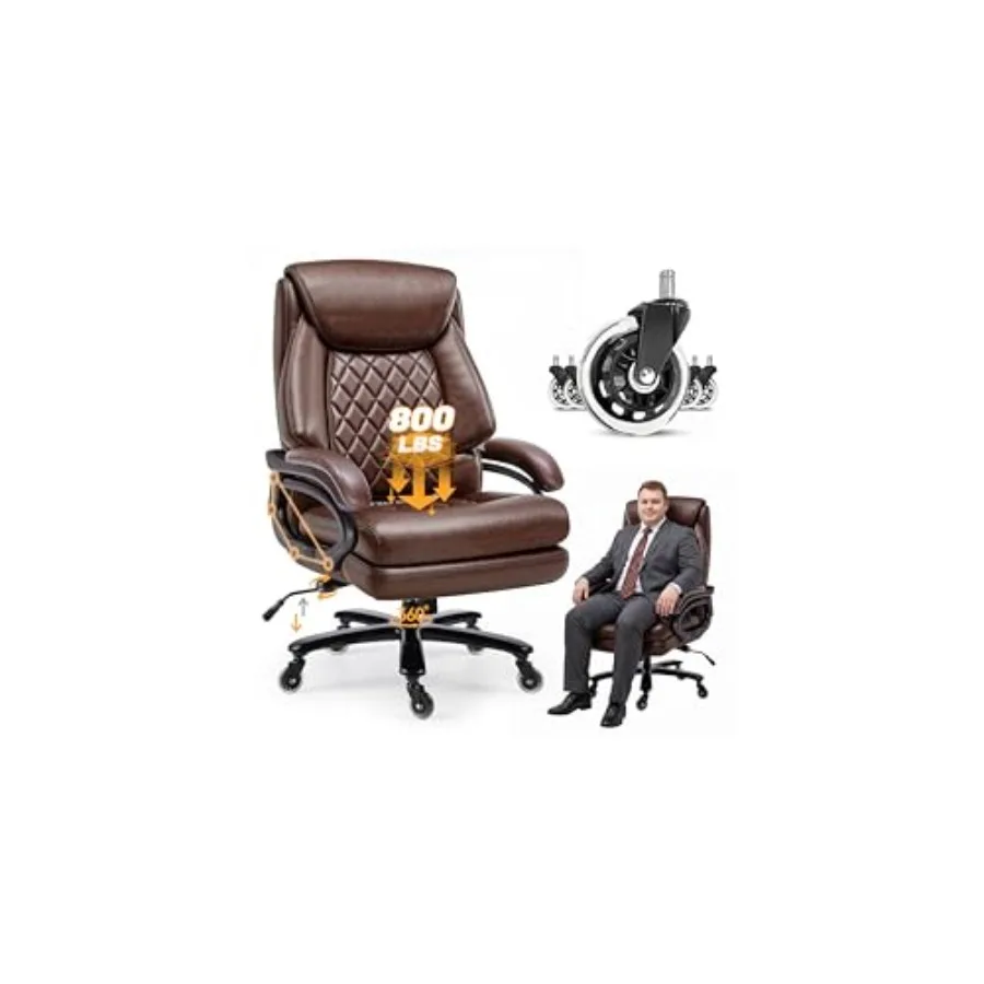 Big and Tall Executive Office Chair with Adjustable Lumbar Support, Extra Wide Seat, Heavy Duty Computer Desk Chair for Long Wo
Big and Tall Executive Office Chair with Adjustable Lumbar Support, Extra Wide Seat, Heavy Duty Computer Desk Chair for Long Wo