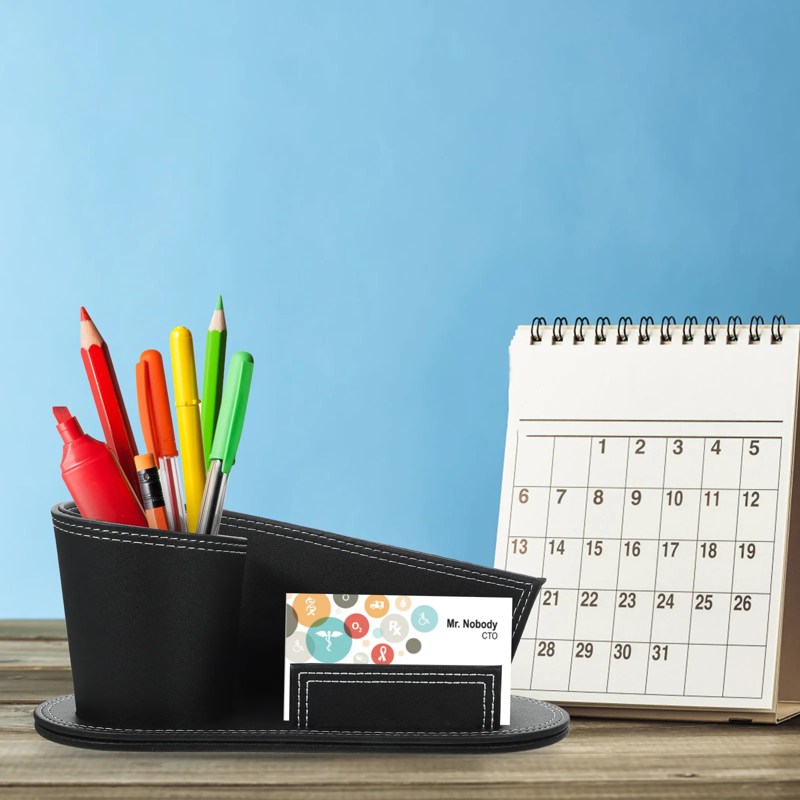 PU Pen Holder Sturdy Desktop Organizer Business Stand Office Supplies Keeper for Phone Cards Remote Control 
PU Pen Holder Sturdy Desktop Organizer Business Stand Office Supplies Keeper for Phone Cards Remote Control