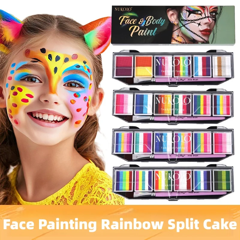 6 Color Water Based Face Paint Kit Split Cakes Face Painting Colors Body Paint Rainbow Face Paint Palette for Kids and Adults
6 Color Water Based Face Paint Kit Split Cakes Face Painting Colors Body Paint Rainbow Face Paint Palette for Kids and Adults