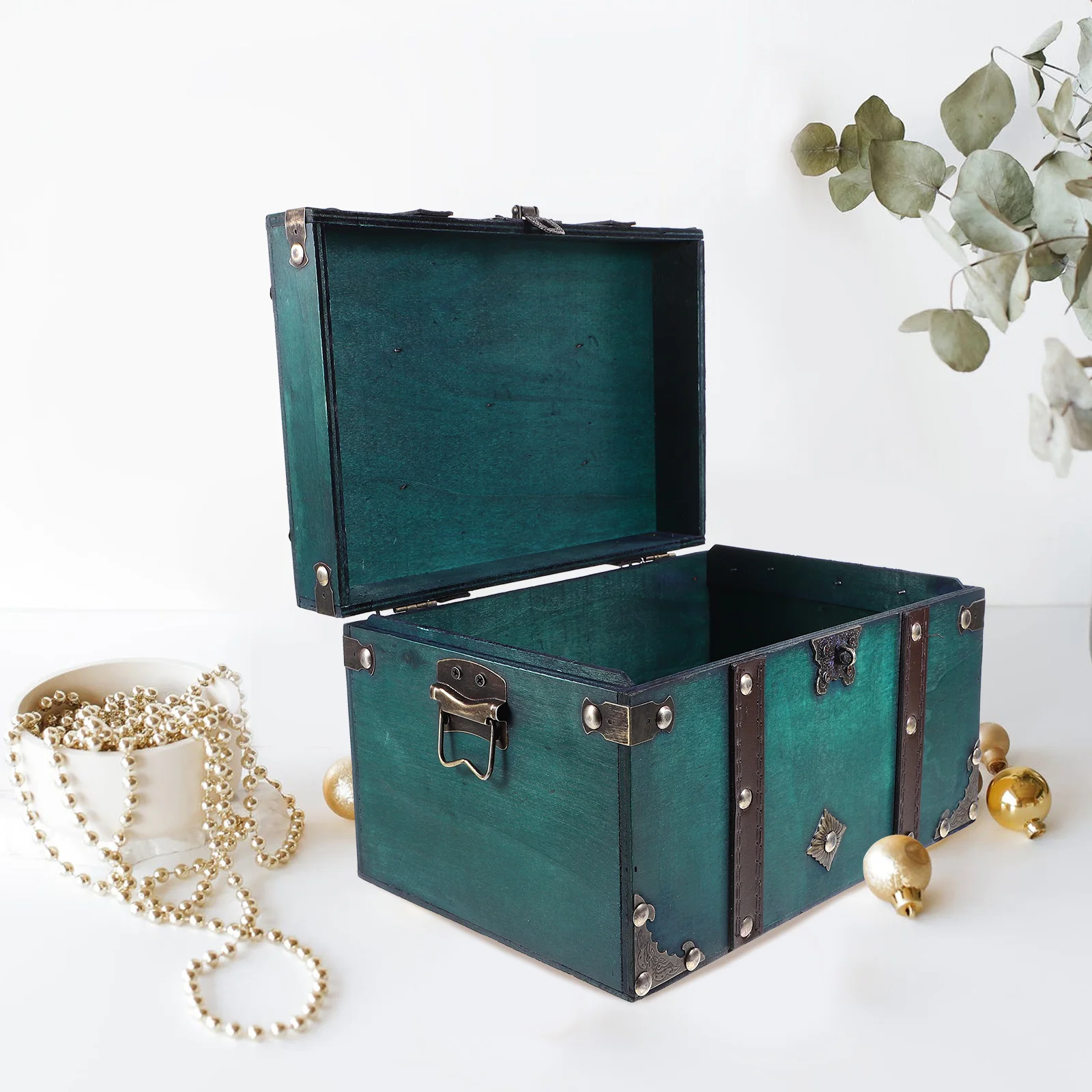 Jewelry Box Treasure Chest Green Lockable Storage Case Password Large Size Wooden Trinket Organizer
Jewelry Box Treasure Chest Green Lockable Storage Case Password Large Size Wooden Trinket Organizer