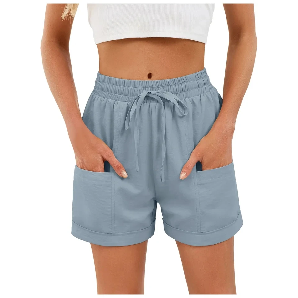2026 New Women Summer Casual Shorts Front Pockets Drawstring Elastic Waist Shorts Female Solid Color Rolled Short Pants шорты
2026 New Women Summer Casual Shorts Front Pockets Drawstring Elastic Waist Shorts Female Solid Color Rolled Short Pants шорты