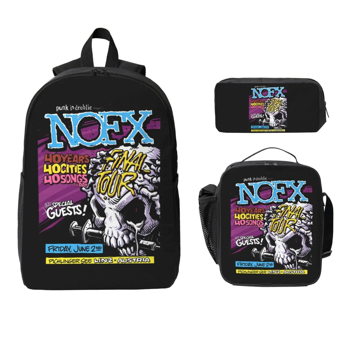 Nofx Final Tour 2023 Punk Rock Legacy Backpack BookBag School Bag Laptop Shoulder Bags 3ps Insulated Lunch Bag Pencil Case
Nofx Final Tour 2023 Punk Rock Legacy Backpack BookBag School Bag Laptop Shoulder Bags 3ps Insulated Lunch Bag Pencil Case