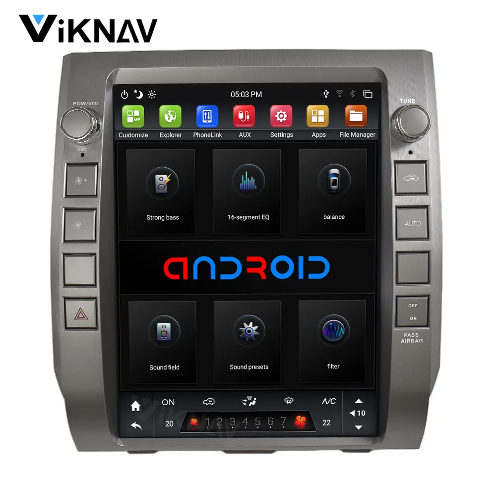 Автоматический мультимедийный плеер для Toyota Tundra 2014 2015 2016 2017 2018 2019 Android Автомобильный радиоприемник PX6 2 DIN с вертикальным экраном GPS-навигатор
Автоматический мультимедийный плеер для Toyota Tundra 2014 2015 2016 2017 2018 2019 Android Автомобильный радиоприемник PX6 2 DIN с вертикальным экраном GPS-навигатор