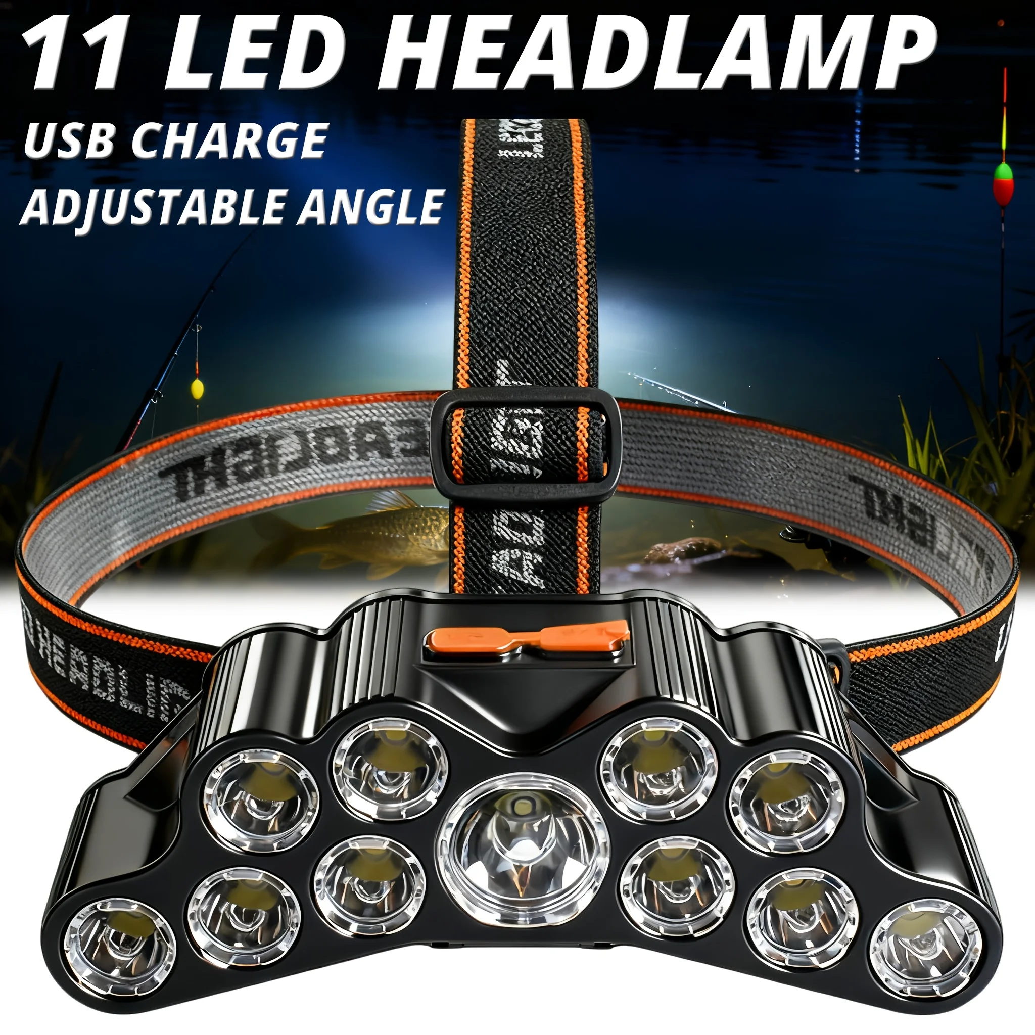 Rechargeable LED Headlamp 5/11 LEDs High Lumen Bright Head Light IPX4 Waterproof Head Flashlight for Camping Running Hiking Work
Rechargeable LED Headlamp 5/11 LEDs High Lumen Bright Head Light IPX4 Waterproof Head Flashlight for Camping Running Hiking Work