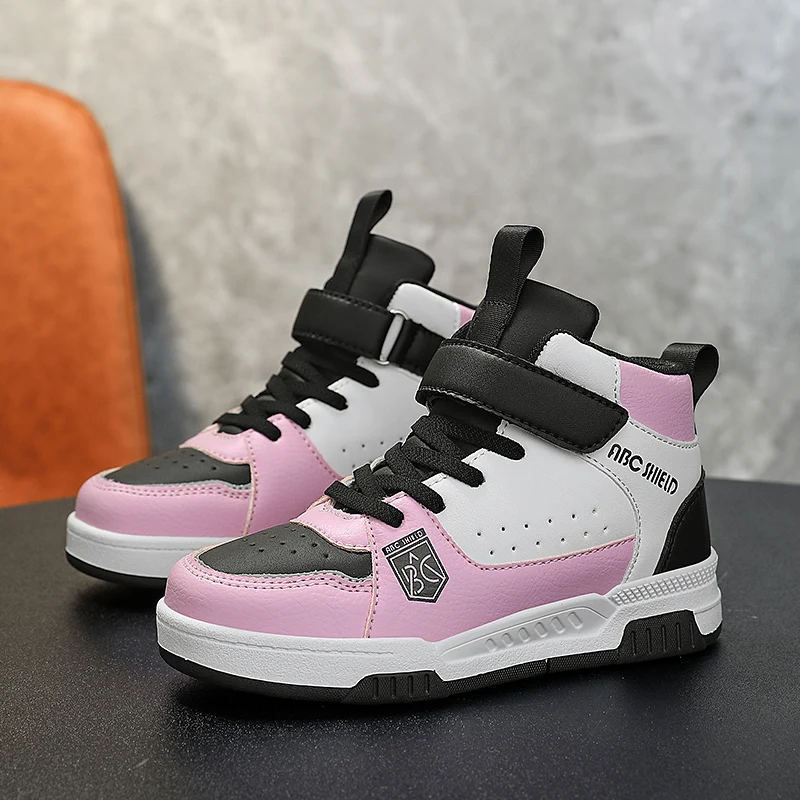 Модные детские высокие кроссовки, удобные кожаные повседневные туфли для девочек, уличная нескользящая спортивная обувь для мальчиков, кроссовки для скейтборда
Модные детские высокие кроссовки, удобные кожаные повседневные туфли для девочек, уличная нескользящая спортивная обувь для мальчиков, кроссовки для скейтборда