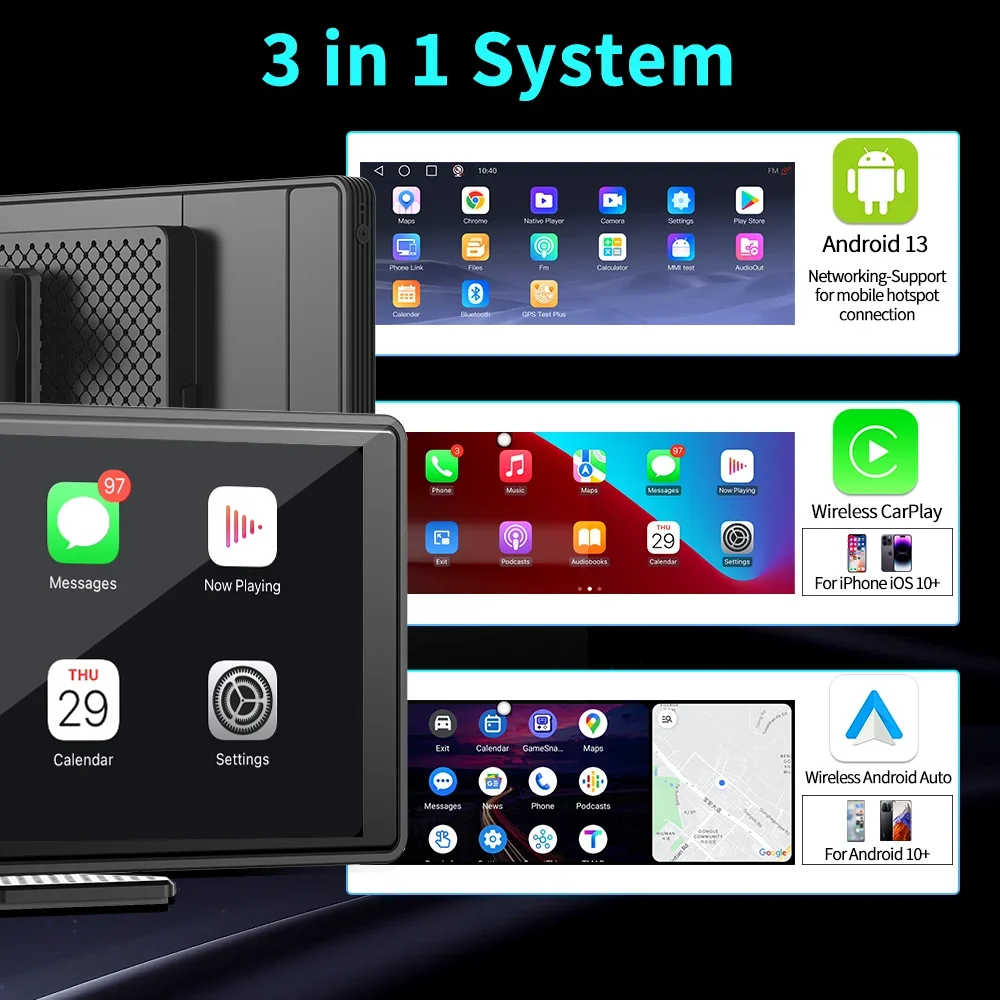E20 Android 13 Rearview Mirror Camera Wireless CarPlay & Android Auto Car DVR GPS Bluetooth AUX FM Mirror Link AI Voice
E20 Android 13 Rearview Mirror Camera Wireless CarPlay & Android Auto Car DVR GPS Bluetooth AUX FM Mirror Link AI Voice