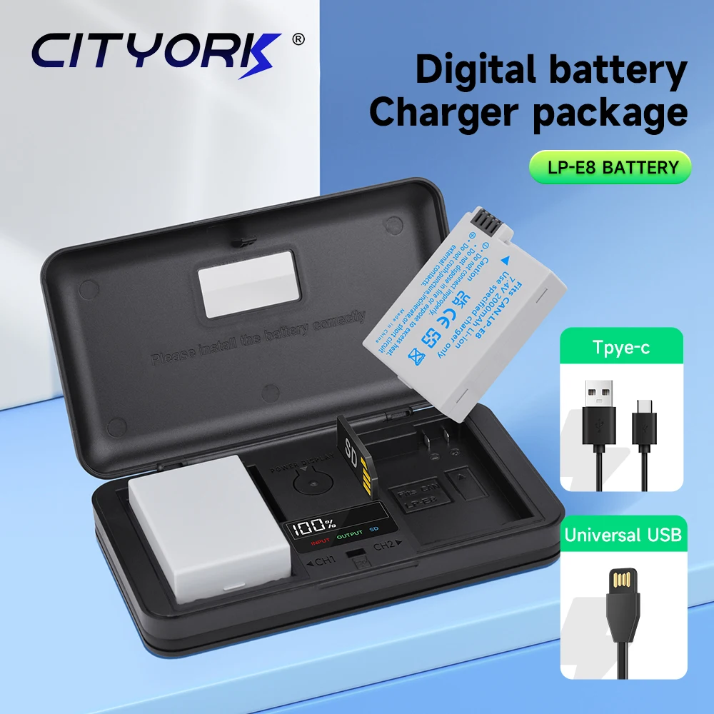 CITYORK LP-E8 LPE8 lp e8 Camera Battery+Storage Box LCD Dual Charger for Canon EOS 550D 600D 650D 700D X4 X5 X6i X7i T2i T3i
CITYORK LP-E8 LPE8 lp e8 Camera Battery+Storage Box LCD Dual Charger for Canon EOS 550D 600D 650D 700D X4 X5 X6i X7i T2i T3i