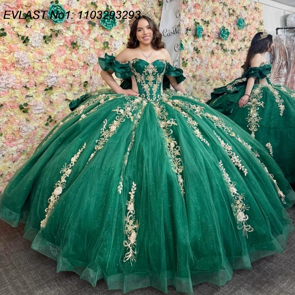 EVLAST Customized 2025 Shiny Green Quinceanera Dress Ball Gown Gold Lace Applique Beading Bow Sweet 16 Vestido De 15 Anos E1Q471
EVLAST Customized 2025 Shiny Green Quinceanera Dress Ball Gown Gold Lace Applique Beading Bow Sweet 16 Vestido De 15 Anos E1Q471