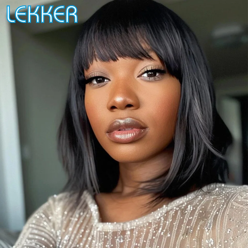 Lekker 100% Human Hair Wigs Black Short Straight Bob With Bangs For Women Brazilian Remy Hair Full Machine Made Red Glueless Wig
Lekker 100% Human Hair Wigs Black Short Straight Bob With Bangs For Women Brazilian Remy Hair Full Machine Made Red Glueless Wig