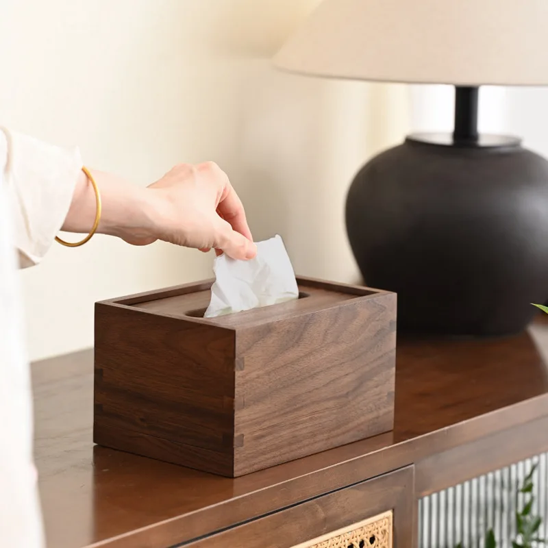 Simple Design Black Walnut Wooden Rectangle Japanese Style Napkin Storage Box Living Room Tissue Box Soft Home Decoration
Simple Design Black Walnut Wooden Rectangle Japanese Style Napkin Storage Box Living Room Tissue Box Soft Home Decoration