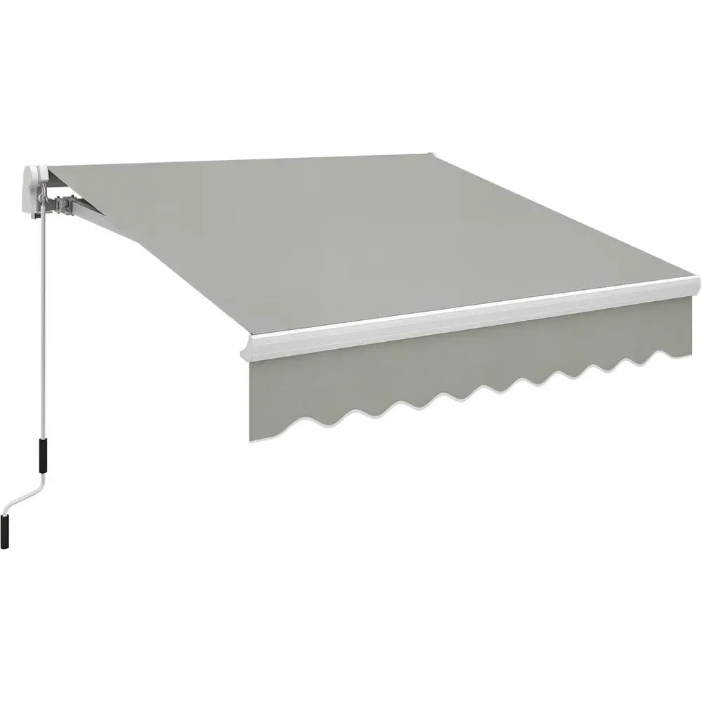 8' x 7' Patio Retractable Awning, Manual Exterior Sun Shade Deck Window Cover, Gray
8' x 7' Patio Retractable Awning, Manual Exterior Sun Shade Deck Window Cover, Gray