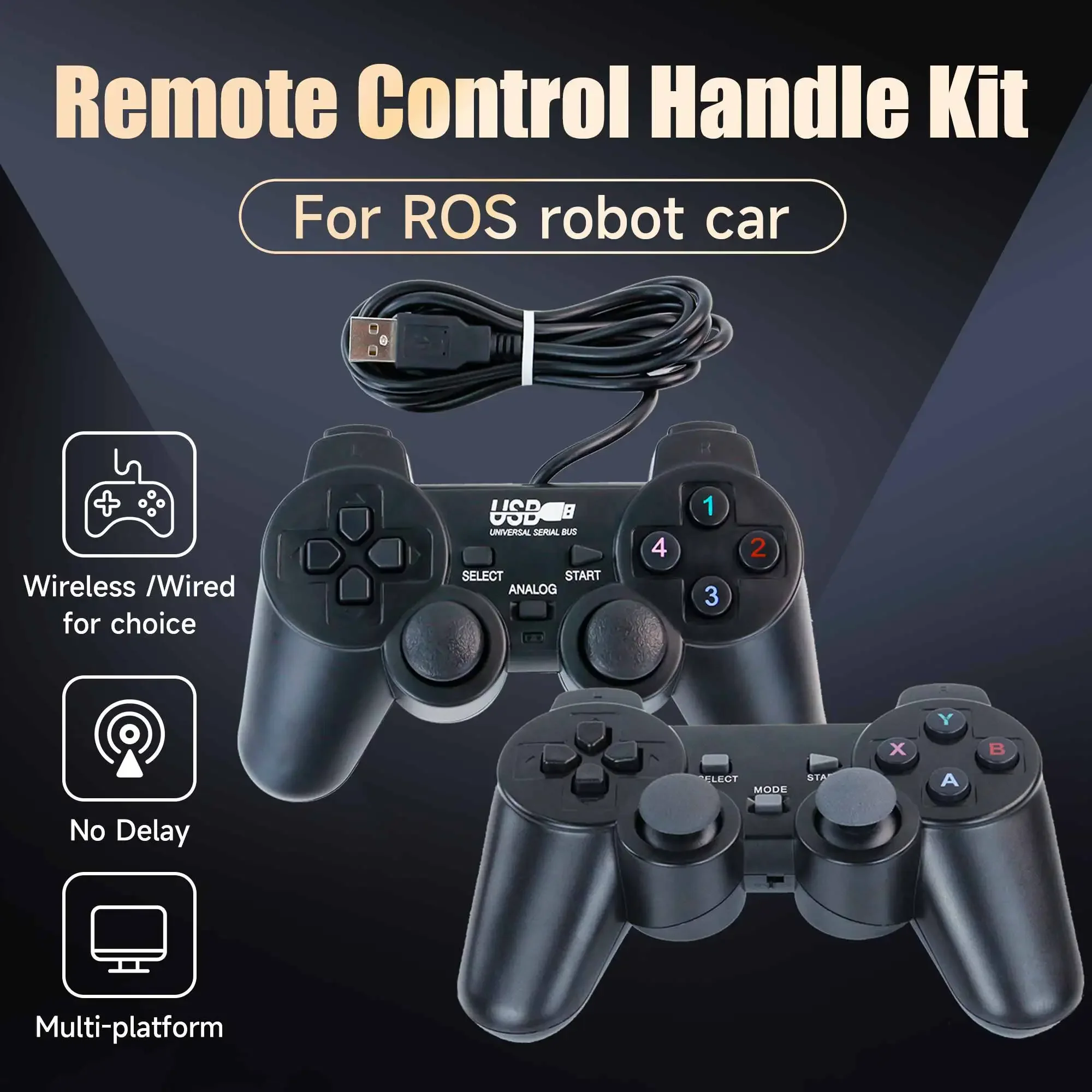 Yahboom PS2 Wired USB Wireless Game Controller Handle for ROS ROS2 Jetson Nano and Raspberry Pi Robots Kit Remote Control APP
Yahboom PS2 Wired USB Wireless Game Controller Handle for ROS ROS2 Jetson Nano and Raspberry Pi Robots Kit Remote Control APP