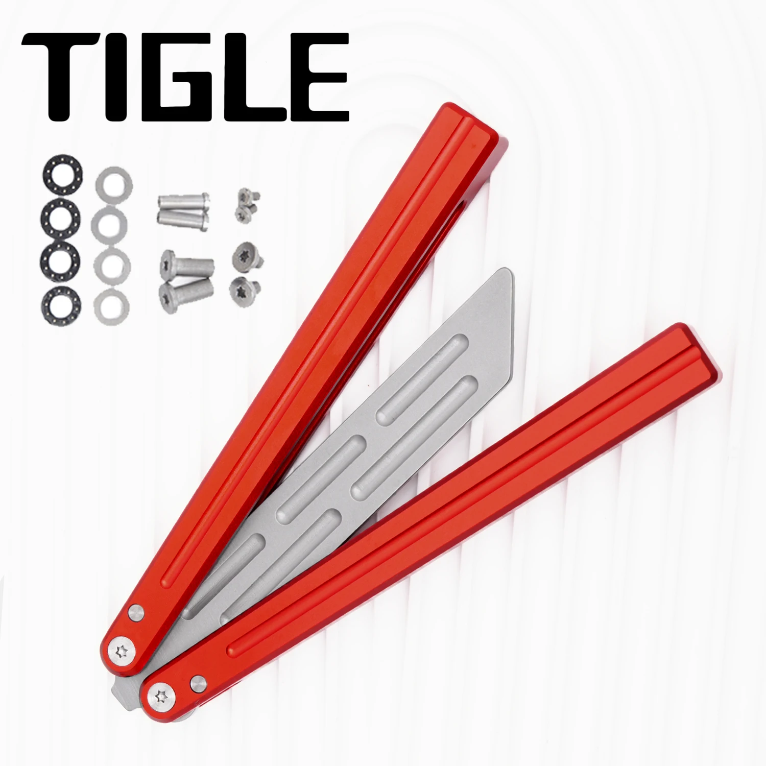 Aluminum Alloy HandleBalisong Steel tool head Outdoor Flipped Tools EDC Safety Novice Practice Trainer Tool red
Aluminum Alloy HandleBalisong Steel tool head Outdoor Flipped Tools EDC Safety Novice Practice Trainer Tool red